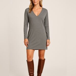 Banana Republic Gray Long Sleeve V-Neck Tunic Dress – Size M